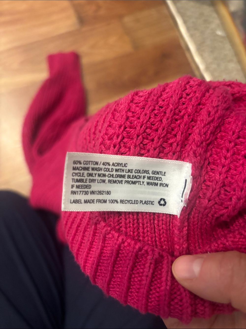 a new day Raspberry Ribbed V-Neck Sweater - Picture 2 of 3